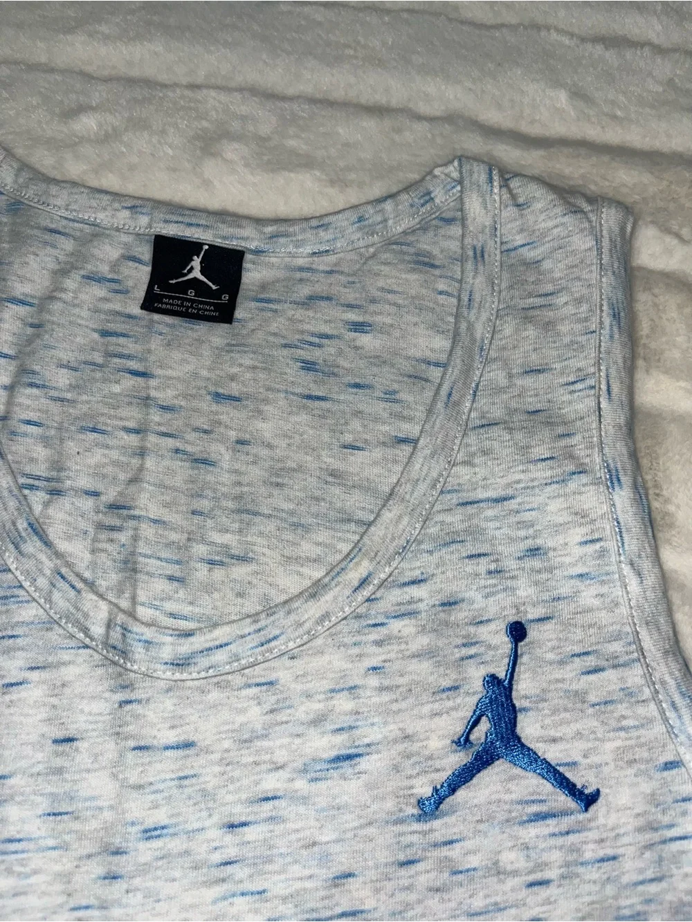 Jordan Men’s Tank Top Light Grey & Blue Size Large